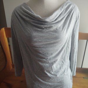 Talbots Heathered Gray T-Shirt with Rhinestones